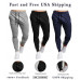 JOGGERS SWEATPANTS MEN'S CASUAL SLIM-FIT FLEECE PANTS POCKETS TAPERED FIT GYM
