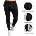 JOGGERS SWEATPANTS MEN'S CASUAL SLIM-FIT FLEECE PANTS POCKETS TAPERED FIT GYM