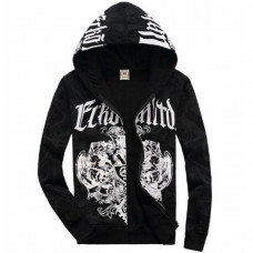 Men's Hip Hop Ecko Unltd Zipper Cotton Lining Hoodie Graffiti Print Warm Sweater