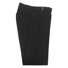 Men's Black Tuxedo Dress Pants 100% Wool Flat Front Adjustable Waist