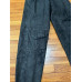 Mens Black Leather Pants Size 34x36 UNHEMMED Pleated Relaxed Aztec Art To Wear