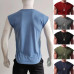 Mens Fashion Solid Color T-Shirt Casual Sleeveless Sports Workout Gym Tops Vest