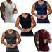 Men Ribbed Solid Color Sports Tank Top Vest Sleeveleess V Neck Muscle Shirts