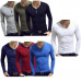 Mens Long Sleeve Slim Fit T-shirt Solid Color Stretch Tops Thermal Undershirt