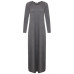 WOMENS LONG SLEEVE LONG MAXI DRESS LADIES PLAIN MAXI JERSEY PLUS SIZE 8-26