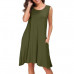 Women Sleeveless Casual T Shirt Dress Pocket Swing Beach Loose Tank Sundress Top
