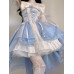Princess Party Dress Lolita Dress Bow Flower Lace Mesh  Fairy Elegant LongDress 