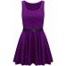   WOMENS LADIES SKATER DRESS SLEEVELESS TAILORED BELTED DRESSES SHORT PARTY SEXY