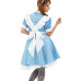 Alice in Wonderland Costume Waitress Uniform Maid Blue Dress Halloween Cosplay