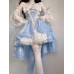 Princess Party Dress Lolita Dress Bow Flower Lace Mesh  Fairy Elegant LongDress 