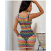 Rainbow Chemise Dress Underwear Sleepwear Sexy Lingerie Club Nightwear Babydoll